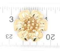 18kt Yellow gold flower omega back earrings