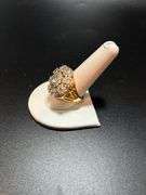 14 Kt Yellow Gold Plate Huge Majestic 21.5 Ctw Lab Simulated Diamond Ring