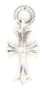 925 Sterling silver Chrome heart cross pendant