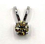 Dazzling 2.25 Ct VVs1 Golden Lab Simulated Diamond Pendant