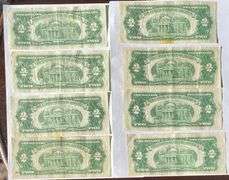 2 Each 1953 1953A B &C 1963 Series Red Seal US Notes.