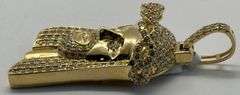 14K Yellow Gold Round Brilliant Cut Jesus