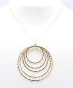 10kt Yellow gold multi circle pendant on chain