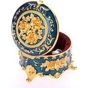 Classic Metal Jewelry Box with Floral Design