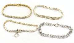 Group lot of 4 Vintage 925 sterling silver bracelets