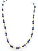 Lapis and gold bead necklace
