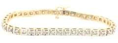 14kt Yellow gold 2.50ctw III set diamond tennis bracelet