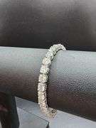14 Kt White Gold Plated Huge 24.5 Ctw Lab Simulated Diamond Tennis Bracelet