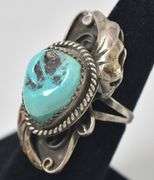 Native American Turquoise Gemstone Ring in Sterling Silver
