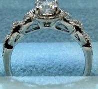 14K White Gold Round Brilliant Cut Diamond Engagement Ring