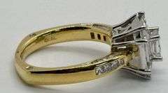 14K Two-Tone Gold Princess Cut Diamond Ring