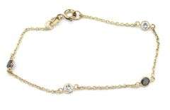 Black and White Crystal Station Bracelet