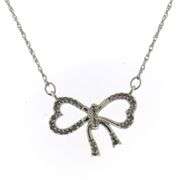 925 Sterling Silver Bow Pendant on Chain