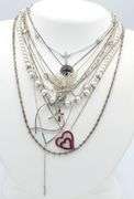 Group lot of 12 vintage 925 sterling silver necklaces