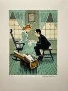 Rare Norman Rockwell Original Lithograph Hand Signed