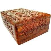 Handcarved Tree of Life Treasure Box