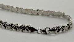 10K White Gold XOXO With Hearts Bracelet