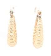 14kt Yellow gold oval shrimp hoop