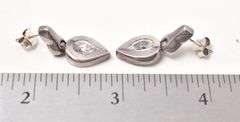 CZ Gemstone Dangle Earrings in Sterling Silver