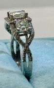 14K White Gold Princess Cut Diamond Engagement Ring