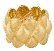 Henry Dunay Sabi Finish 0.60ctw Diamond Textured Wide Band Ring in 18K