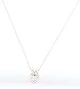 14kt White gold 0.47ct diamond teardrop pendant on chain necklace