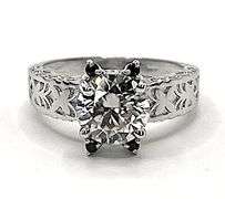 Stunning VVS1 White G-H 3.05 Ct Lab Simulated Diamond Ring