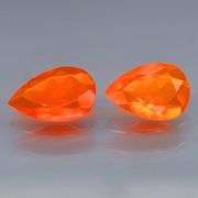 Vibrant top color 1.53ct bright orange Fire Opal pair