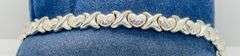 10K White Gold XOXO With Hearts Bracelet