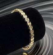 Sparkling 10.5 Ctw Lab Simulated Diamond 14 Kt Yellow Gold Plated Tennis Bracelet