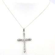 Vintage 925 sterling silver cubic zirconia cross pendant on chain