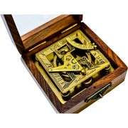 Sailor's Brass Sundial Compass with Box