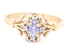 Vintage style 10kt Yellow gold amethyst ring