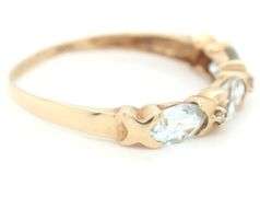 10kt Yellow gold Aquamarine band