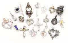 Group lot of Vintage 925 sterling silver pendants