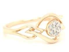10kt Yellow gold round pave diamond Infinity ring
