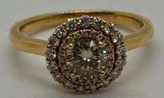 18K Rose Gold Round Brilliant Cut Diamond Ring
