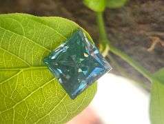 5.75 Ct Paraiba Green Princess Cut Fire Lab Simulated Diamond