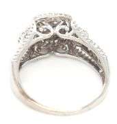 10kt White gold 1.15ctw diamond cluster double halo ring