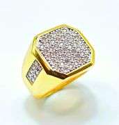 Men's 14 Kt Gold Plate 6.25 Cttw Lab Simulated Diamond Ring