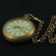 Copper Pocket Watch with Second & 24-Hour Sub-Dials