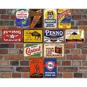 Collection of 20 Retro Gas & Oil Tin Signs