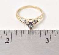 Interesting 10K Yellow Gold Mystic Topaz Gemstone and Diamond Ring