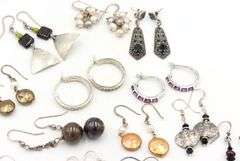 Group lot of Vintage 925 sterling silver earrings