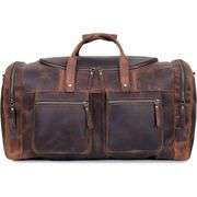 Full Grain Leather Duffel Bag Handmade in USA