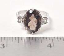 Smokey Quartz Gemstone Ring in Sterling Silver