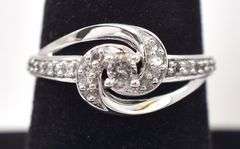 Shining 10K White Gold Diamond Ring