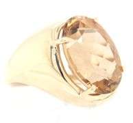14kt Yellow gold oval Citrine swirl ring