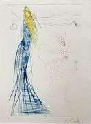 Rare Pencil Signed Dali Original Etching From The 'Tristan et Iseult' Suite