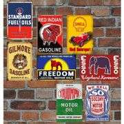 Collection of 20 Retro Gas & Oil Tin Signs